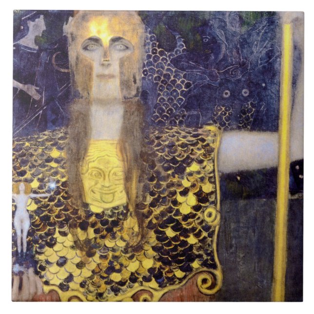 Pallas Athena, Gustav Klimt Fliese (Vorderseite)