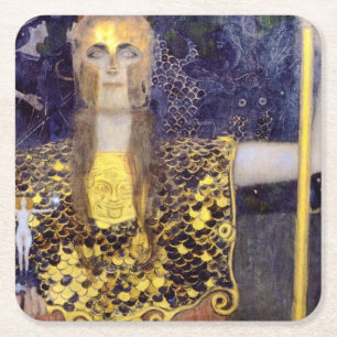 Pallas Athena, Gustav Klimt Rechteckiger Pappuntersetzer