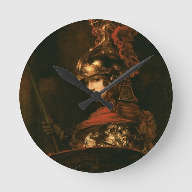 Pallas Athena or, Armoured Figur, 1664-65 Runde Wanduhr (Vorderseite)