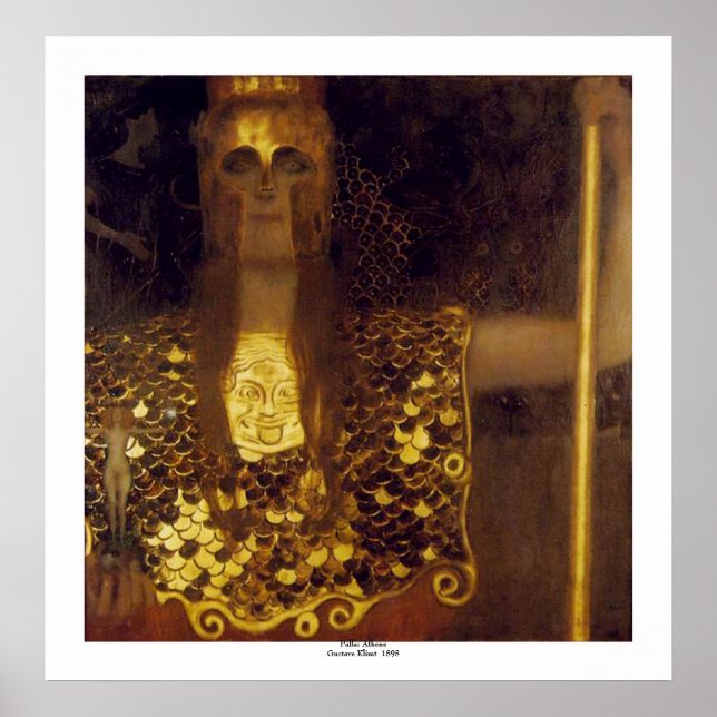 Pallas Athena von Gustav Klimt Poster (Vorne)
