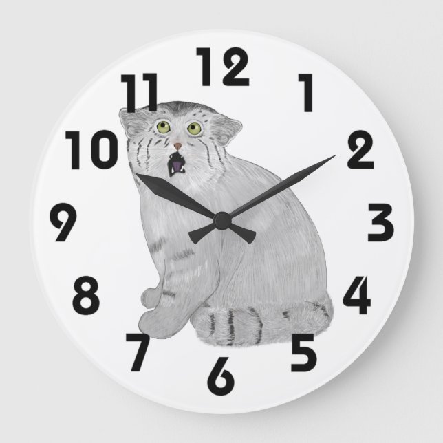Pallas Cat Clock Große Wanduhr (Vorderseite)