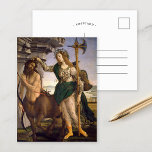 Pallas und Centaur | Botticelli Postkarte<br><div class="desc">Pallas und das Centaur (um 1482) des italienischen Renaissancekünstlers Sandro Botticelli. Das Originalgemälde ist Tempera auf der Leinwand,  die Figuren aus der klassischen Mythologie abbildet. Verwenden Sie die Entwurfstools,  um einen benutzerdefinierten Text hinzuzufügen oder das Bild zu personalisieren.</div>