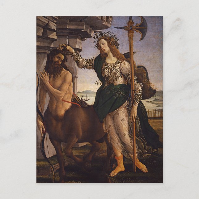 Pallas und Centaur von Botticelli Postkarte (Vorderseite)