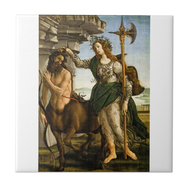 Pallas und Centaur von Sandro Botticelli Fliese (Vorderseite)