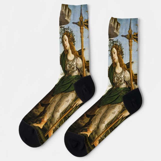 Pallas und Centaur von Sandro Botticelli Socken (Linkes Detail)