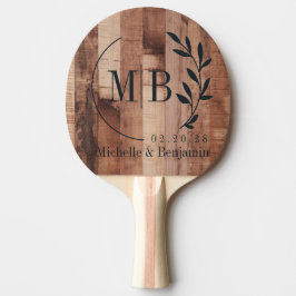 Pallet Wood Boards Leaf Wedding Monogram Tischtennis Schläger