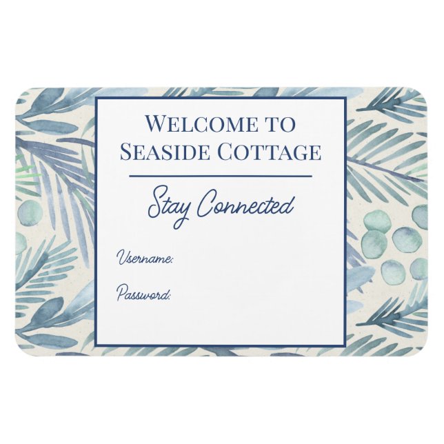 Palm Airbnb Beach Vacation Rental Wifi Magnet (Horizontal)