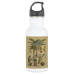 Palm Antique Tropical Frucht Botanische Kunst Edelstahlflasche