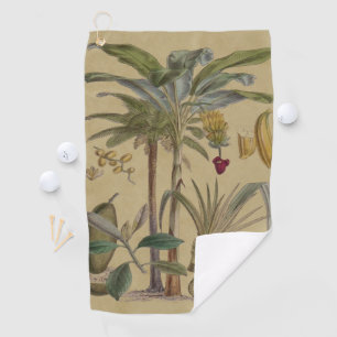 Palm Antique Tropical Frucht Botanische Kunst Golfhandtuch