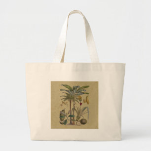 Palm Antique Tropical Frucht Botanische Kunst Jumbo Stoffbeutel