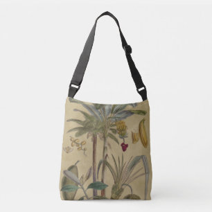 Palm Antique Tropical Frucht Botanische Kunst Tragetaschen Mit Langen Trägern