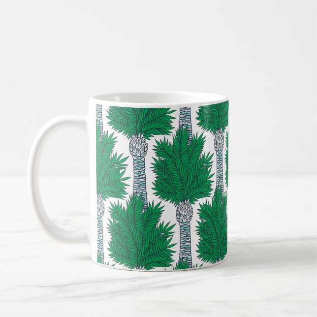 Palm Baum nahtloses Muster. Kaffeetasse (Links)