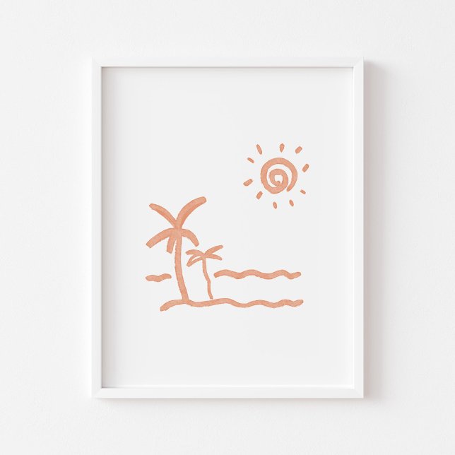 Palm-Baum und Strand-Boho-Druck Poster (Von Creator hochgeladen)