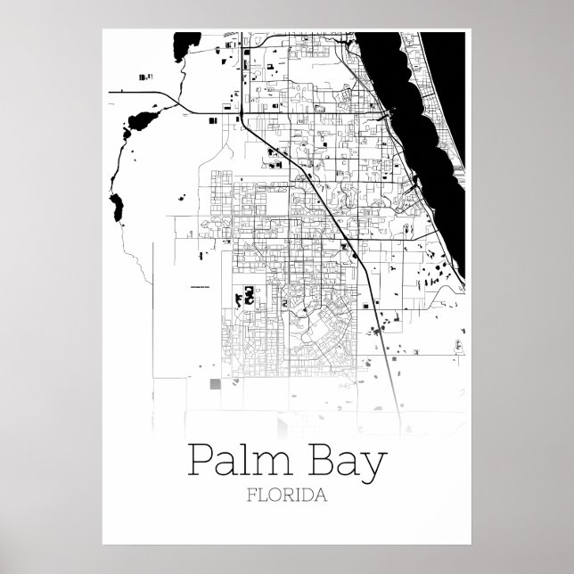 Palm Bay Map - Florida - City Map Poster (Vorne)