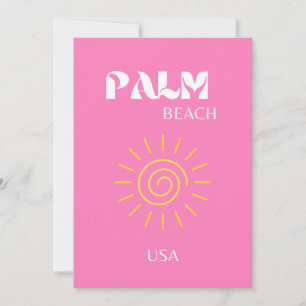 Palm Beach, Art der Reise, Preppy, Pink Dankeskarte