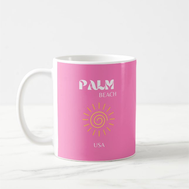 Palm Beach, Art der Reise, Preppy, Pink Kaffeetasse (Links)