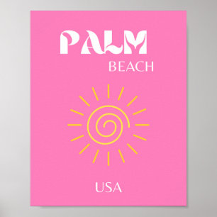 Palm Beach, Art der Reise, Preppy, Pink Poster