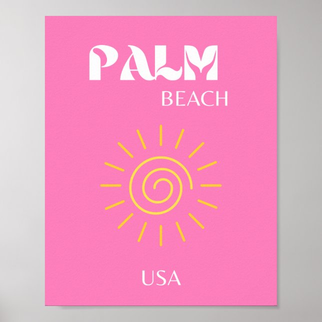 Palm Beach, Art der Reise, Preppy, Pink Poster (Vorne)
