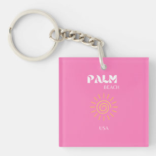 Palm Beach, Art der Reise, Preppy, Pink Schlüsselanhänger