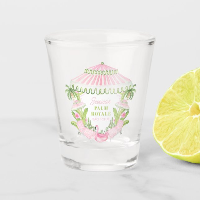 Palm Beach Cabana Bach Club | Bachelorette  Schnapsglas (Vorderseite)