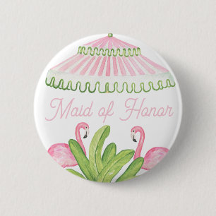 Palm Beach Cabana Bach Club Maid of Honor Button