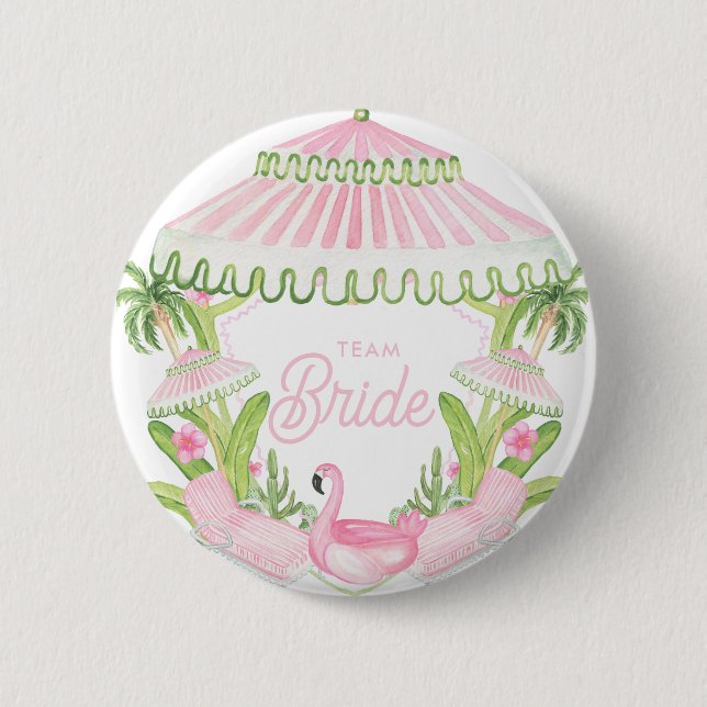 Palm Beach Cabana Bach Club | Team Bride Button (Vorderseite)