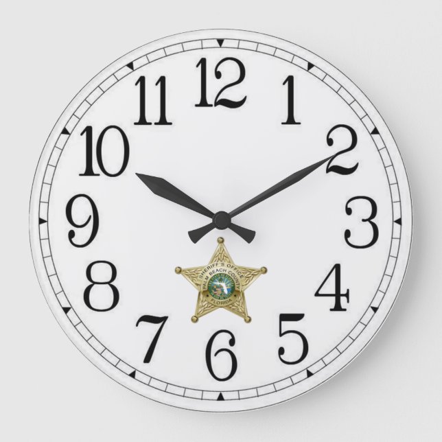 Palm Beach County Florida Sheriff-Uhr Große Wanduhr (Vorderseite)