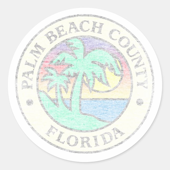 Palm Beach County Runder Aufkleber (Vorderseite)