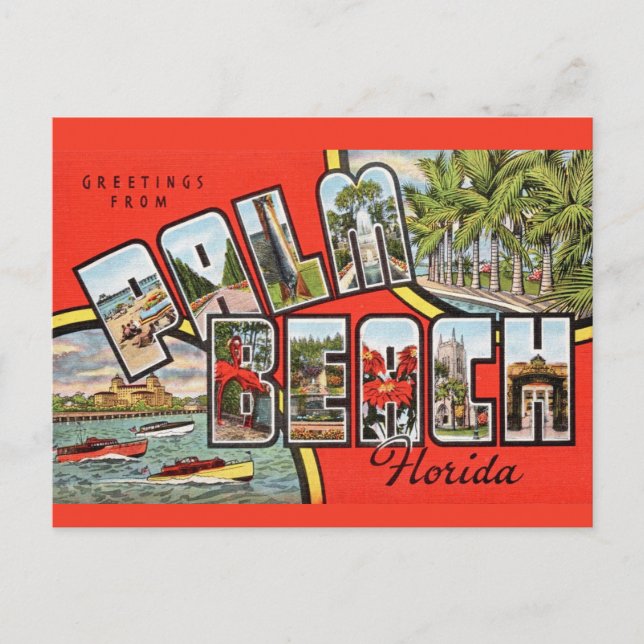 Palm Beach FL Postkarte (Vorderseite)
