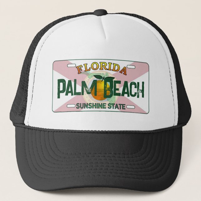 Palm Beach Florida Kennzeichen Truckerkappe (Vorderseite)