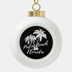 Palm Beach Florida Palm Tree Beach Keramik Kugel-Ornament