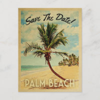 Palm Beach Florida Save the Date Vintag