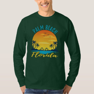 Palm Beach Florida Sunset Retro Urlaub T-Shirt