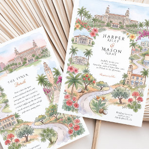 Palm Beach Florida The Breakers Flagler Hochzeit Einladung