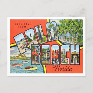 Palm Beach, Florida Vintage Große Buchstaben Postk Postkarte