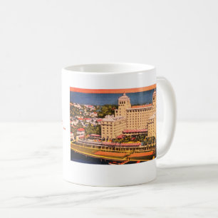 Palm Beach, Florida - Vintage Skyline-Foto Kaffeetasse
