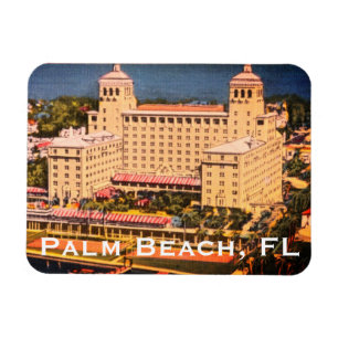 Palm Beach, Florida - Vintage Skyline-Foto Magnet