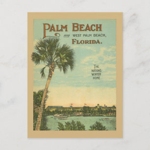 Palm Beach Florida Vintage Tourismus Postkarte