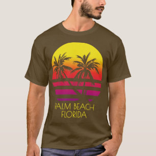 Palm Beach Florida Vintage Tropischer Sonnenunterg T-Shirt
