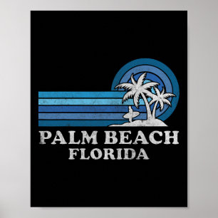 Palm Beach Florida Vintager Familienurlaub Poster
