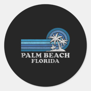 Palm Beach Florida Vintager Familienurlaub Runder Aufkleber