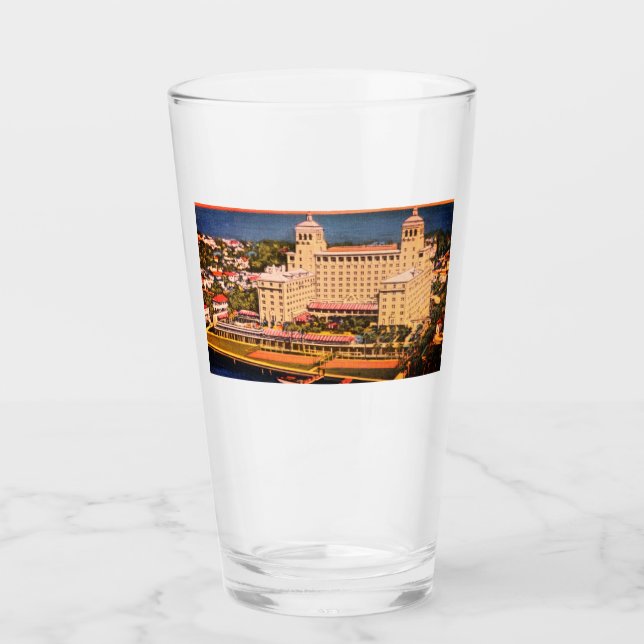 Palm Beach, Florida - Vintages Skyline-Foto Glas (Vorderseite)