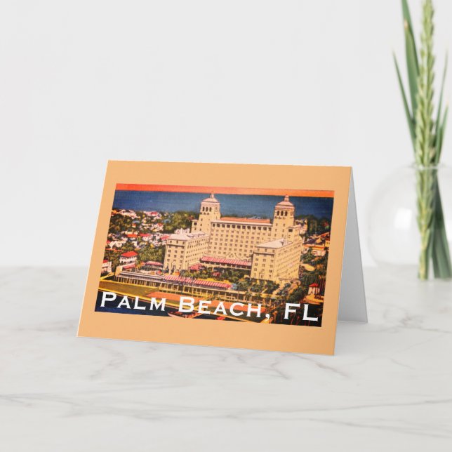 Palm Beach, Florida - Vintages Skyline-Foto Karte (Vorderseite)