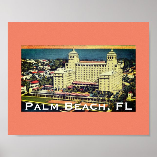Palm Beach, Florida - Vintages Skyline-Foto Poster (Vorne)