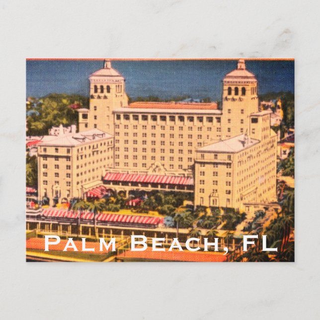 Palm Beach, Florida - Vintages Skyline-Foto Postkarte (Vorderseite)