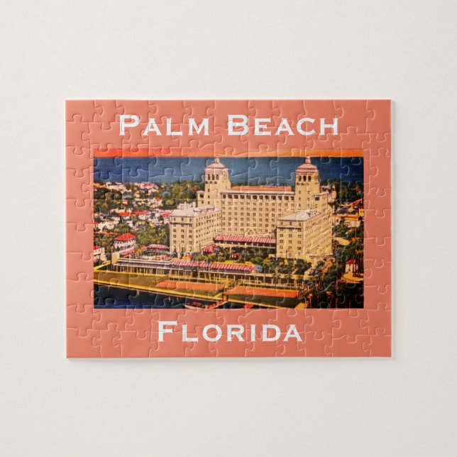 Palm Beach, Florida - Vintages Skyline-Foto Puzzle (Horizontal)