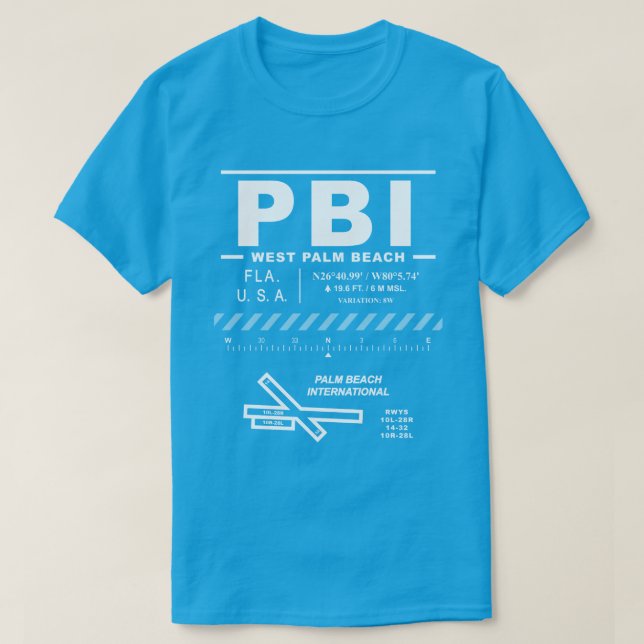 Palm Beach International Airport PBI T-Shirt (Design vorne)