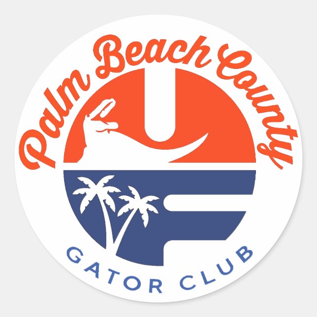 Palm Beach Landkreis Gator Club® Rundaufkleber Runder Aufkleber (Vorderseite)