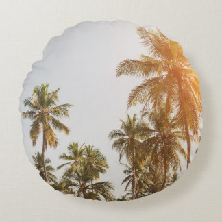 Palm Beach Landschaftliche Aussicht Rundes Kissen