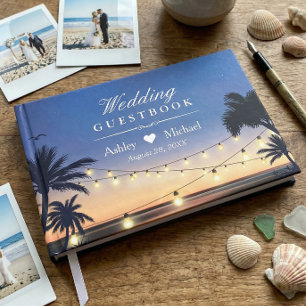 Palm Beach Lichterkette Zielort Hochzeit Gästebuch